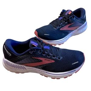 COPY- BROOKS ADRENALINE GTS 22 RUNNING TRAINING ATHLETIC SHOE NAVY PURPLE SZ 9.5